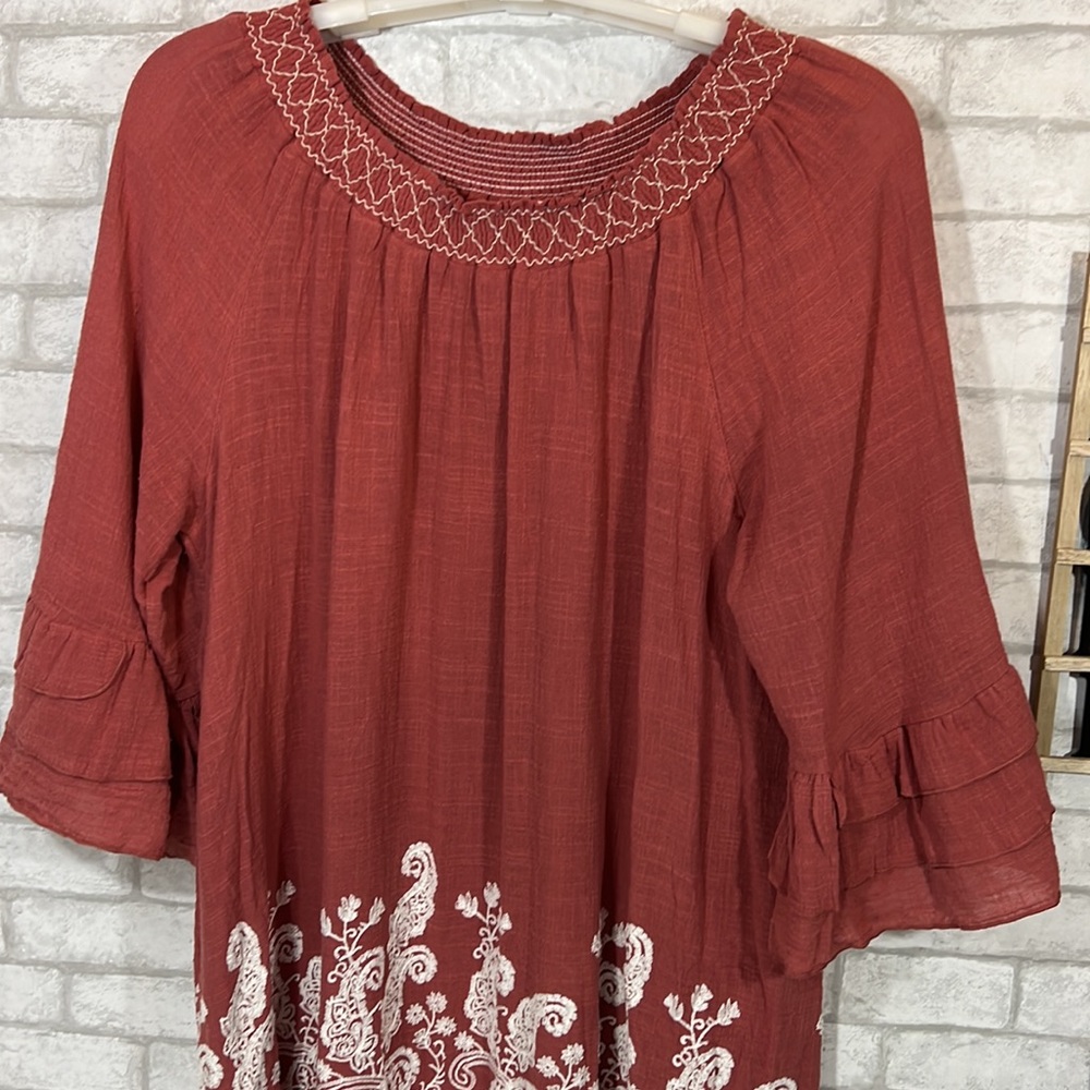 Angel heart boutique embroidered ruffle sleeve top size 3X - Picture 4 of 12